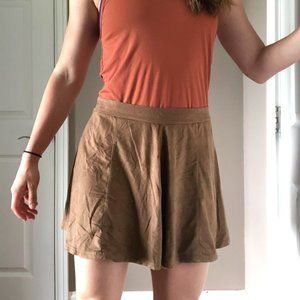 Suede Tan Mini Skirt